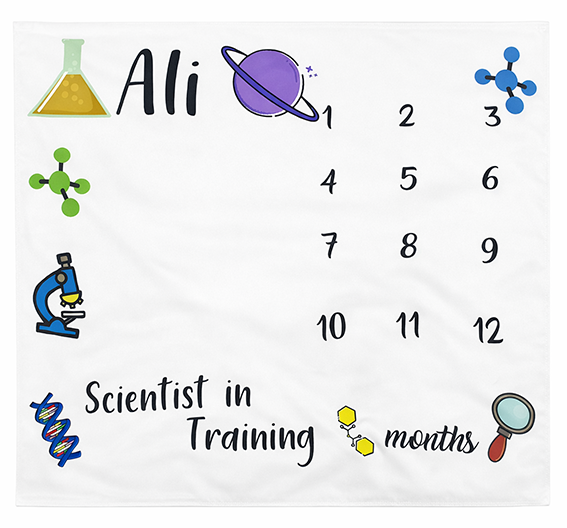 بطانية الأشهر مع اسم المولود